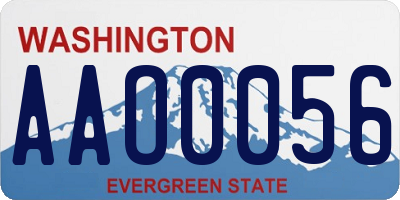 WA license plate AAO0056