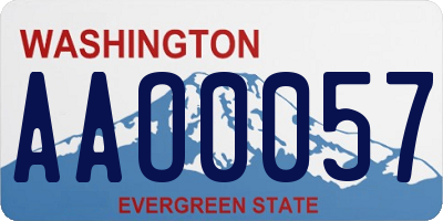 WA license plate AAO0057