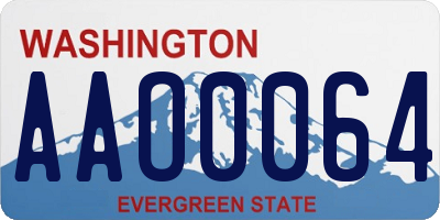 WA license plate AAO0064