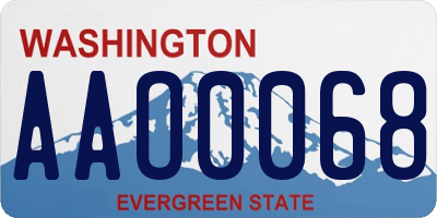 WA license plate AAO0068