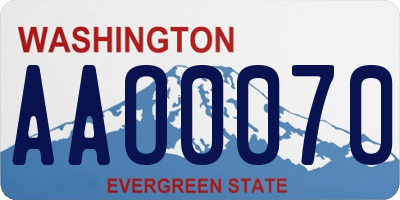 WA license plate AAO0070