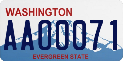 WA license plate AAO0071