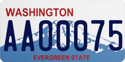 WA license plate AAO0075