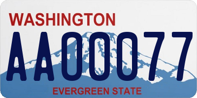 WA license plate AAO0077
