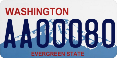 WA license plate AAO0080