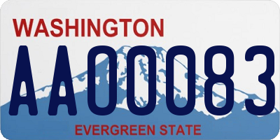 WA license plate AAO0083