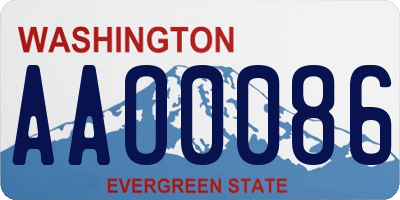 WA license plate AAO0086