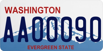 WA license plate AAO0090