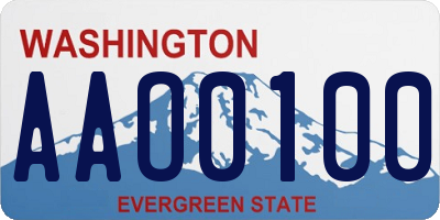 WA license plate AAO0100
