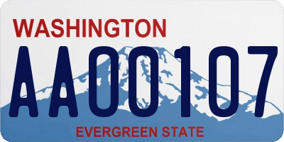 WA license plate AAO0107