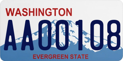 WA license plate AAO0108
