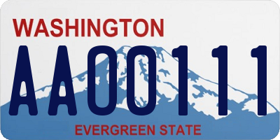 WA license plate AAO0111