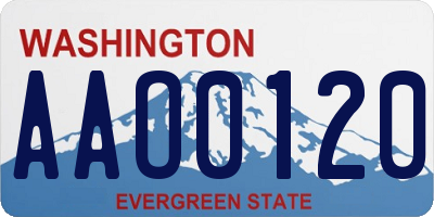WA license plate AAO0120