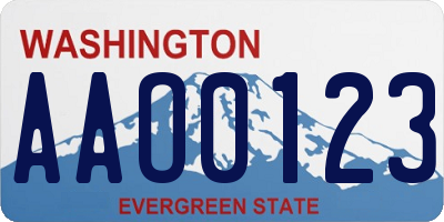 WA license plate AAO0123