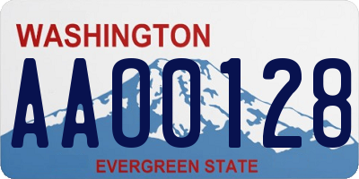 WA license plate AAO0128