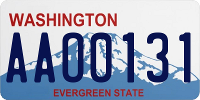 WA license plate AAO0131