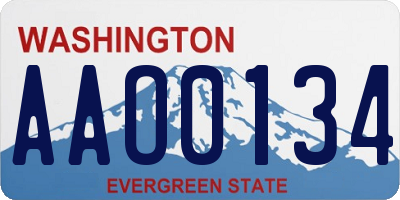 WA license plate AAO0134