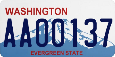 WA license plate AAO0137