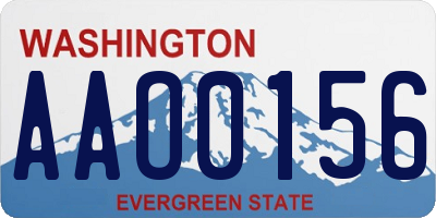 WA license plate AAO0156