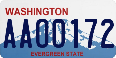 WA license plate AAO0172