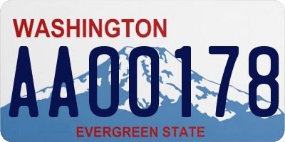 WA license plate AAO0178