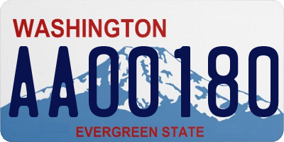 WA license plate AAO0180