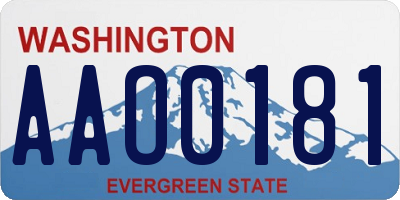 WA license plate AAO0181