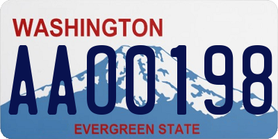 WA license plate AAO0198