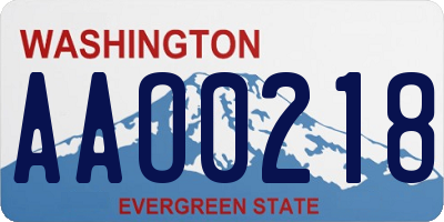 WA license plate AAO0218