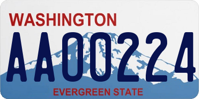 WA license plate AAO0224