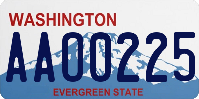 WA license plate AAO0225