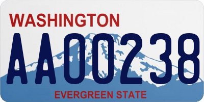 WA license plate AAO0238