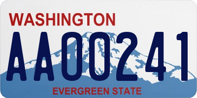 WA license plate AAO0241