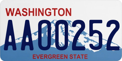 WA license plate AAO0252