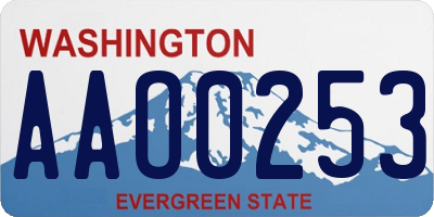 WA license plate AAO0253