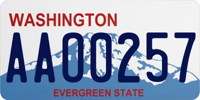 WA license plate AAO0257