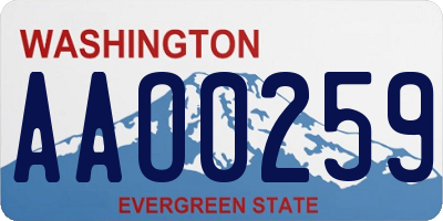 WA license plate AAO0259