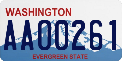 WA license plate AAO0261