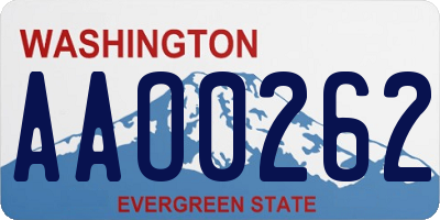 WA license plate AAO0262