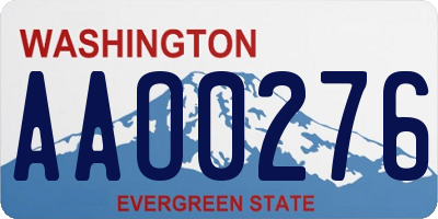 WA license plate AAO0276