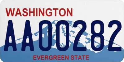WA license plate AAO0282