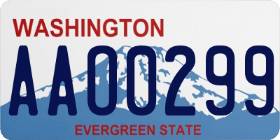 WA license plate AAO0299