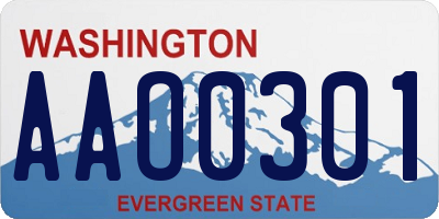 WA license plate AAO0301