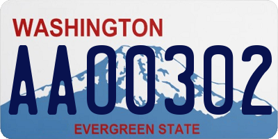 WA license plate AAO0302