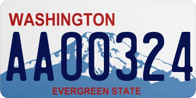 WA license plate AAO0324