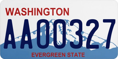 WA license plate AAO0327