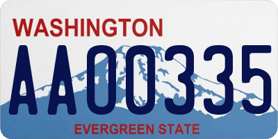 WA license plate AAO0335