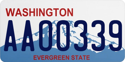 WA license plate AAO0339
