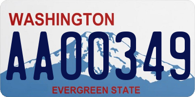 WA license plate AAO0349