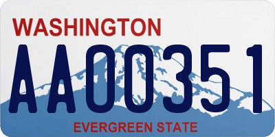 WA license plate AAO0351